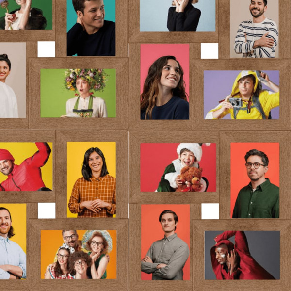 Marco de fotos collage para foto 24x(13x18 cm) marrón claro MDF M 4