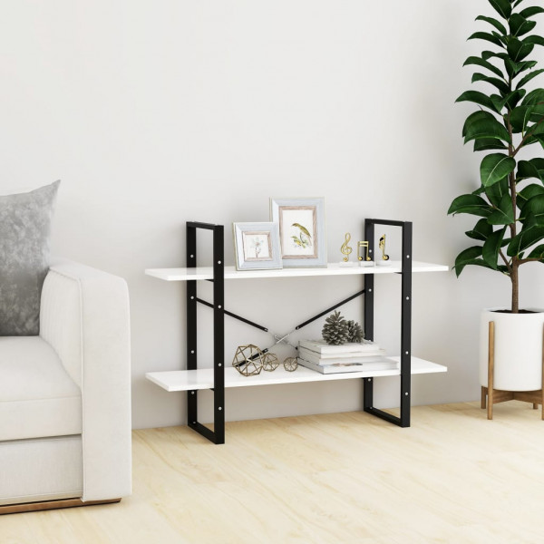 Estante com 2 prateleiras 100x30x70 cm derivados madeira branco M 3