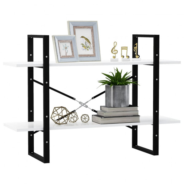 Estantería de 2 niveles madera contrachapada blanco 100x30x70cm M 4