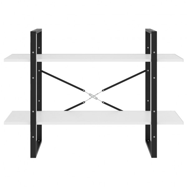 Estantería de 2 niveles madera contrachapada blanco 100x30x70cm M 5