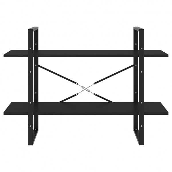 Estante com 2 prateleiras 100x30x70 cm derivados madeira preto M 5