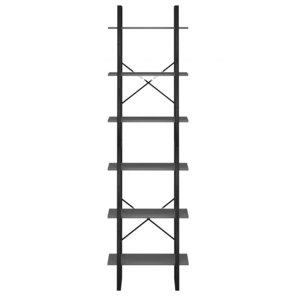 Estantería de madera contrachapada gris 60x30x210 cm M 5
