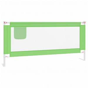 Barandilla de seguridad cama de niño verde tela 200x25 cm H