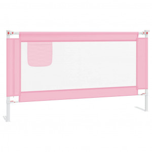 Barandilla de seguridad cama de niño rosa tela 150x25 cm H