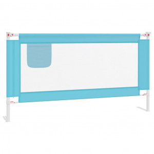 Barandilla de seguridad cama de niño azul tela 160x25 cm H