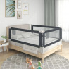 Barra segurança p/ cama infantil tecido 140x25 cm cinza-escuro 1