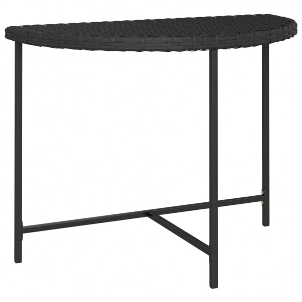Mesa de jardim 100x50x75 cm vime PE preto M 2