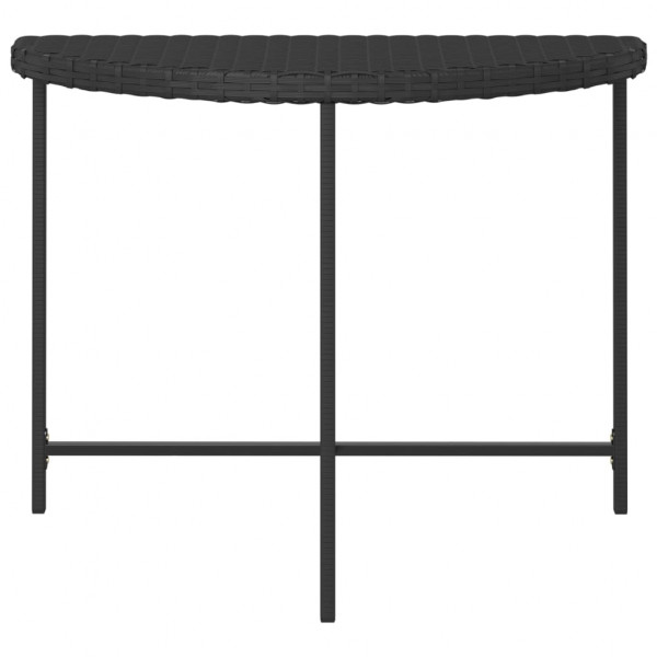 Mesa de jardín de ratán sintético negra 100x50x75 cm M 4