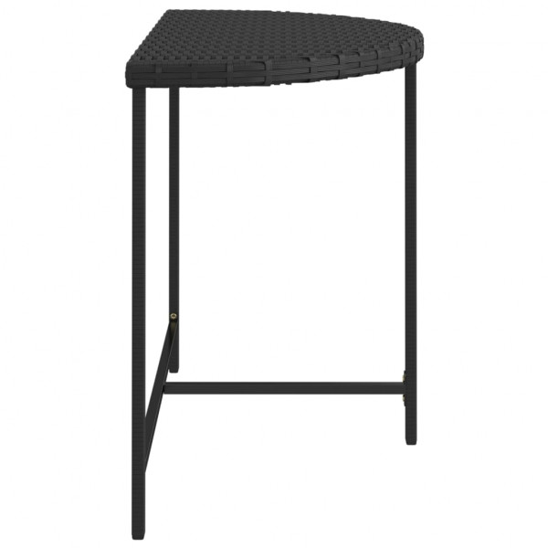 Mesa de jardim 100x50x75 cm vime PE preto M 5