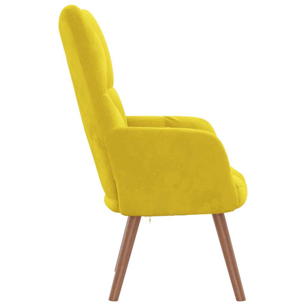 Sillón de relax de terciopelo amarillo mostaza M 3