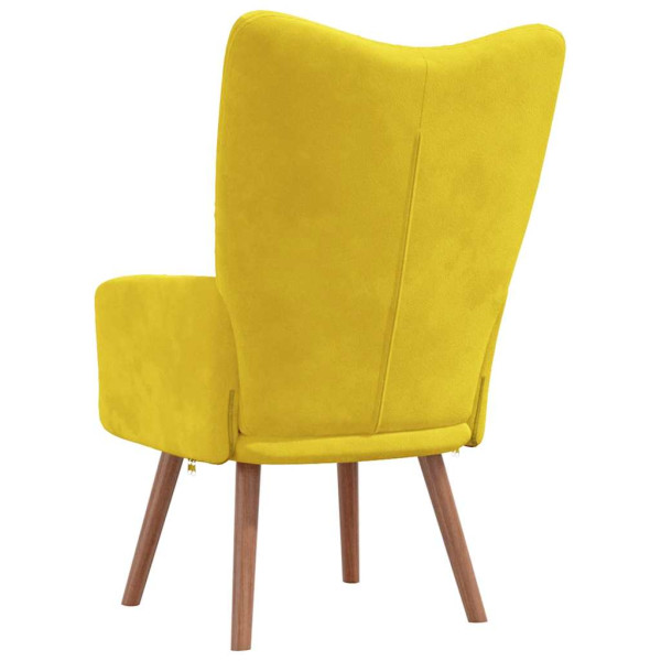 Sillón de relax de terciopelo amarillo mostaza M 4