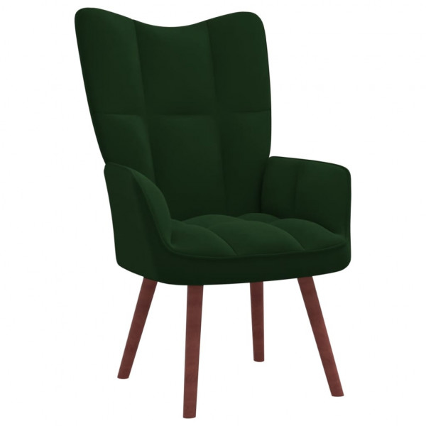 Sillón de relax con taburete terciopelo verde oscuro M 5