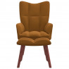 Sillón de relax con taburete terciopelo marrón 3