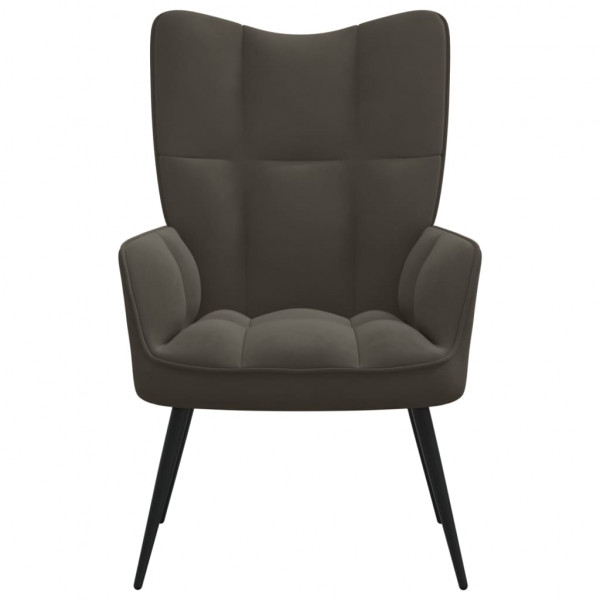 Silla de relajación de terciopelo gris oscuro M 3