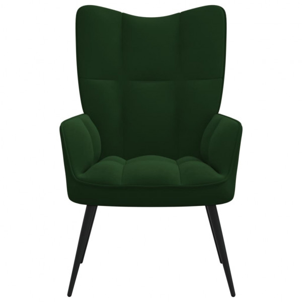 Silla de relajación de terciopelo verde oscuro M 2