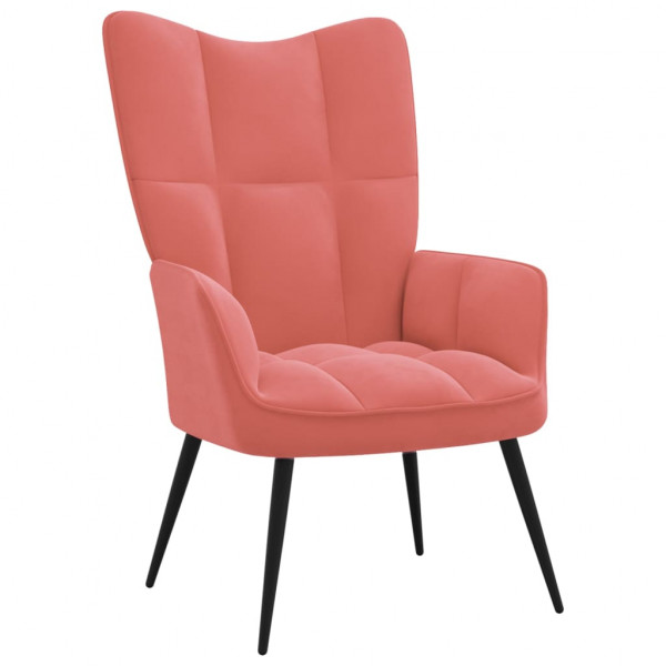 Silla de relajación de terciopelo rosa D