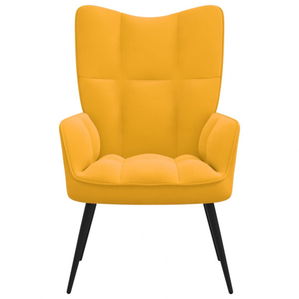 Silla de relajación de terciopelo amarillo mostaza M 2