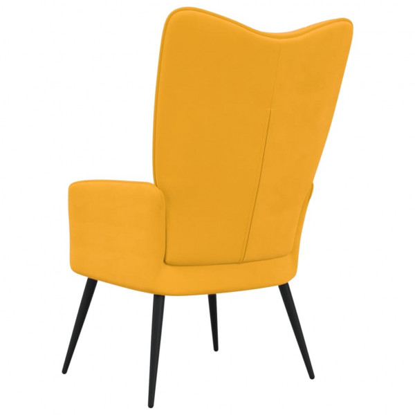 Silla de relajación de terciopelo amarillo mostaza M 4