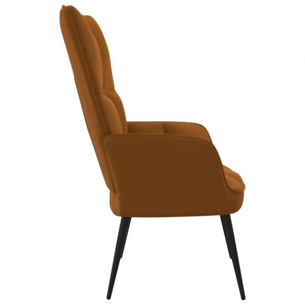Silla de relajación de terciopelo marrón M 4