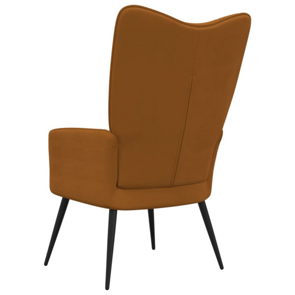 Silla de relajación de terciopelo marrón M 5