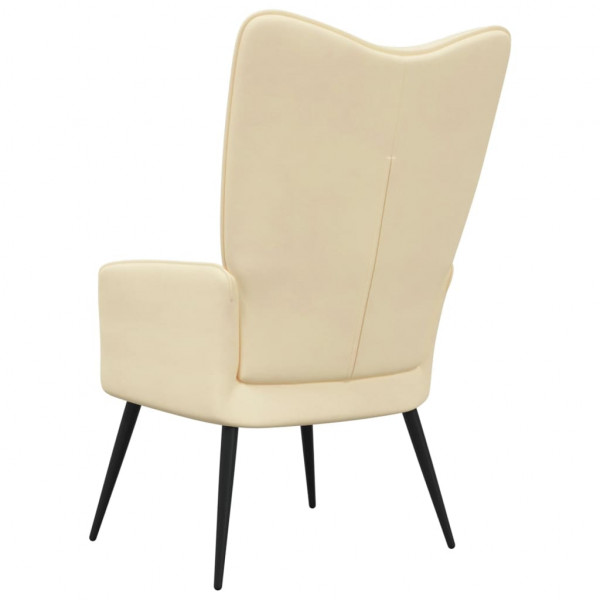 Silla de relajación de terciopelo blanco crema M 5