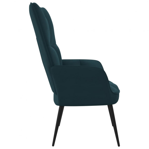 Silla de relajación de terciopelo azul M 3