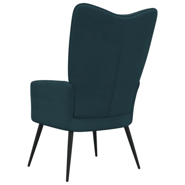 Silla de relajación de terciopelo azul M 4