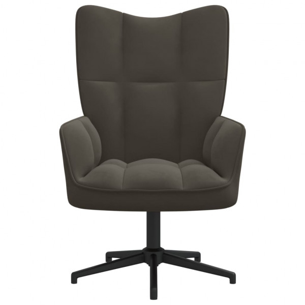 Sillón de relax de terciopelo gris oscuro M 3