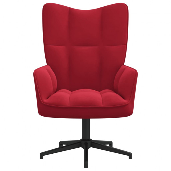 Sillón de relax de terciopelo rojo vino tinto M 3