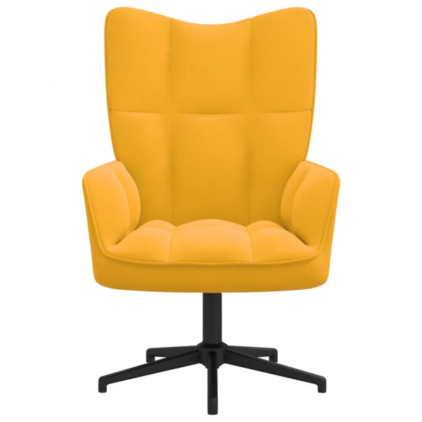 Sillón de relax de terciopelo amarillo mostaza M 3