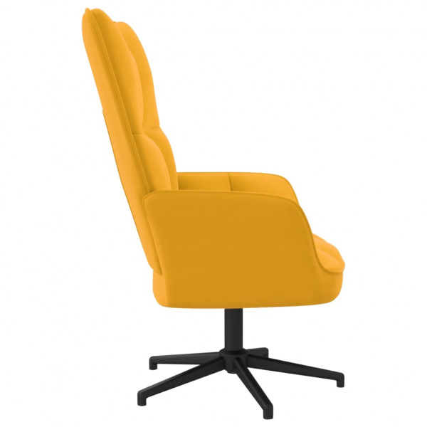 Sillón de relax de terciopelo amarillo mostaza M 4