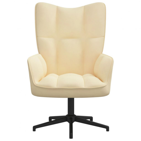 Sillón de relax de terciopelo blanco crema M 3