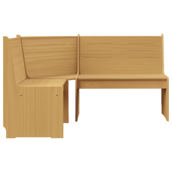 Banco de esquina madera maciza de pino marrón miel 151 cm M 2