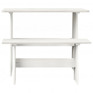 Mesa de comedor con banco de madera maciza de pino blanca H