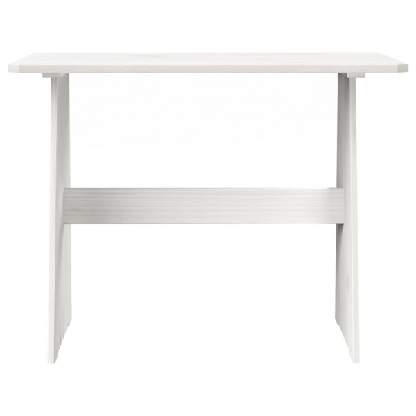 Mesa de jantar com banco REINE pinho maciço branco M 4
