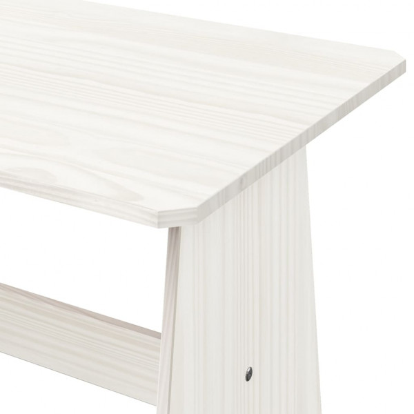 Mesa de comedor con banco de madera maciza de pino blanca M 5