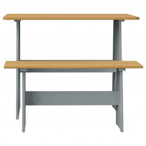 Mesa de jantar banco REINE pinho maciço castanho mel/cinzento H