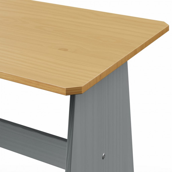Mesa de jantar banco REINE pinho maciço castanho mel/cinzento M 5