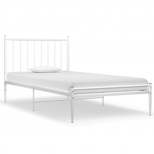 Estructura de cama de metal blanco 100x200 cm H