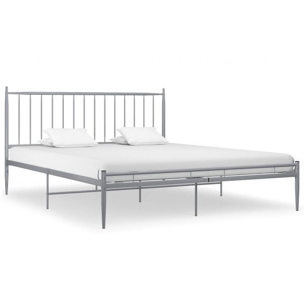 Estructura de cama de metal gris 180x200 cm M 2