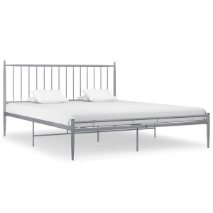 Estructura de cama de metal gris 200x200 cm H