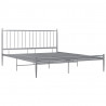 Estrutura de cama 200x200 cm metal cinzento 3