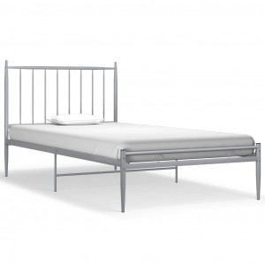 Estructura de cama de metal gris 100x200 cm H