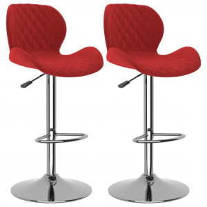 Bancos de bar 2 pcs veludo vermelho tinto H