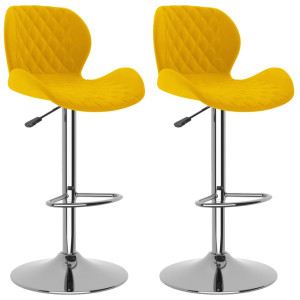 Bancos de bar 2 pcs veludo amarelo mostarda H