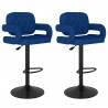 Bancos de bar 2 pcs tecido azul 2
