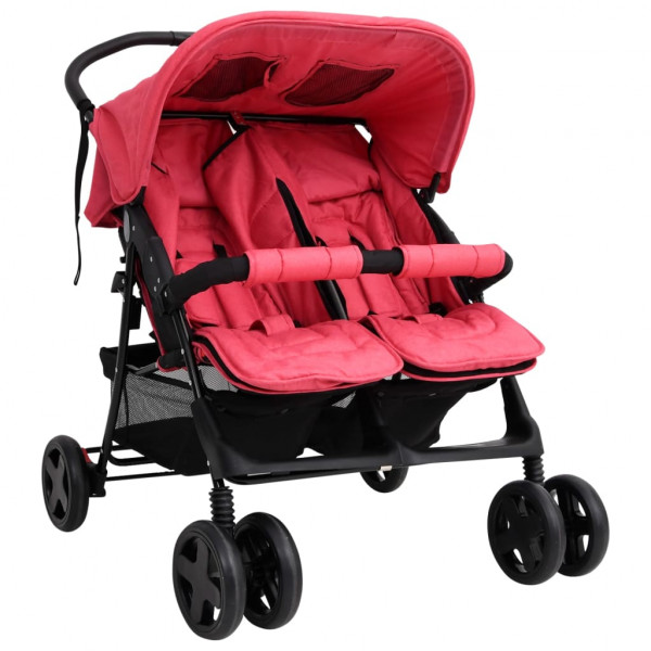 Carrito para gemelos de acero rojo D
