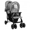 Carrito para gemelos tandem de acero gris claro 4
