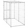 Canil de exterior com telhado 110x220x180 cm aço galvanizado 4