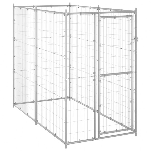 Perrera de exterior de acero galvanizado 110x220x180 cm D